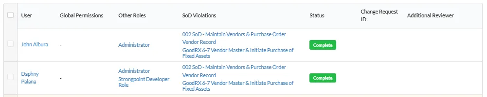 Mark user as reviewed