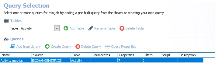Queries for the EX_MetricsDetails Job