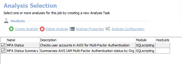 Analysis Tasks for the AWS_MFAStatus Job