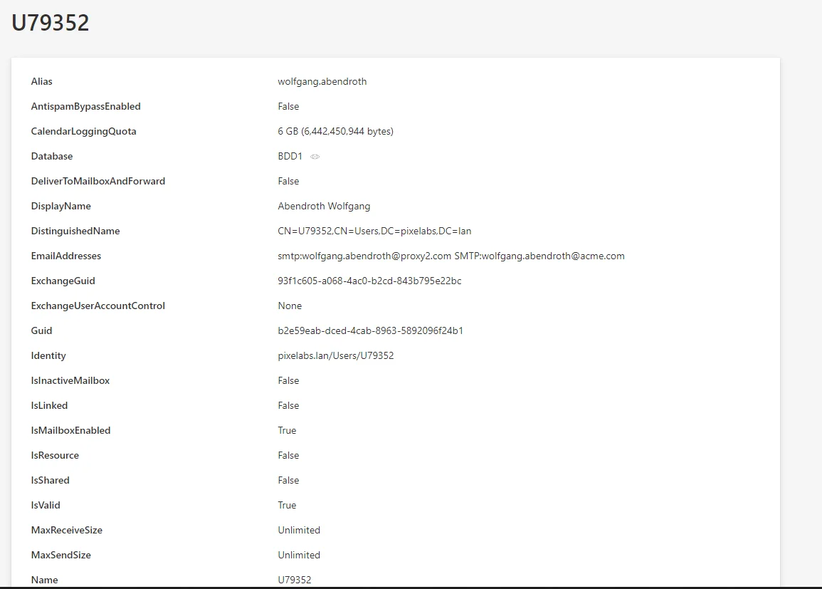 Microsoft Exchange Display Entity Type