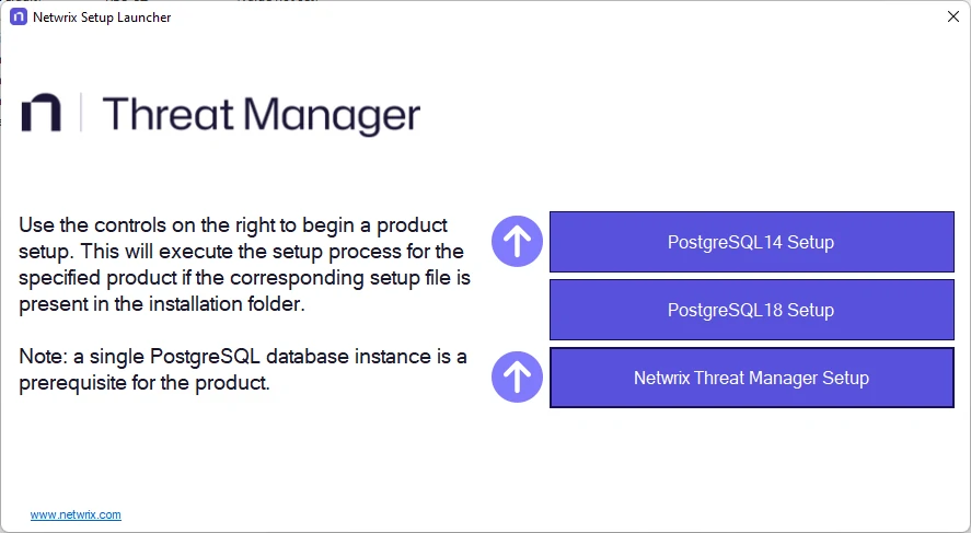Netwrix Threat Manager installer — Move Database option