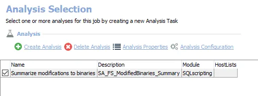Analysis Tasks for the FS_ModifiedBinaries Job