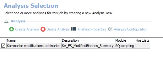 Analysis Tasks for the FS_ModifiedBinaries Job