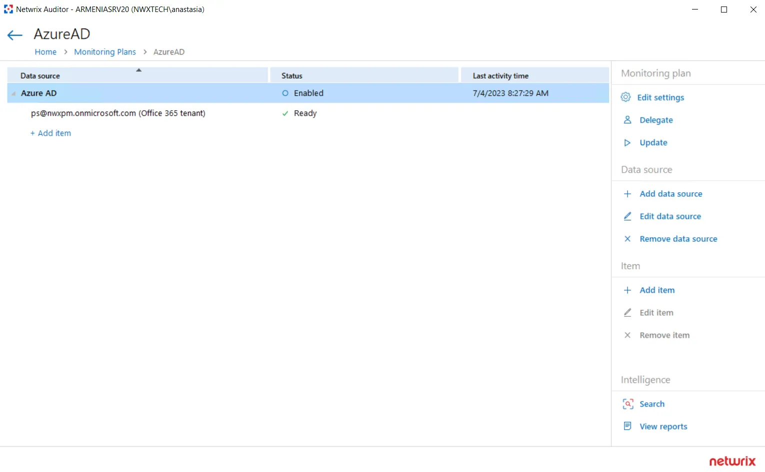 Data source settings
