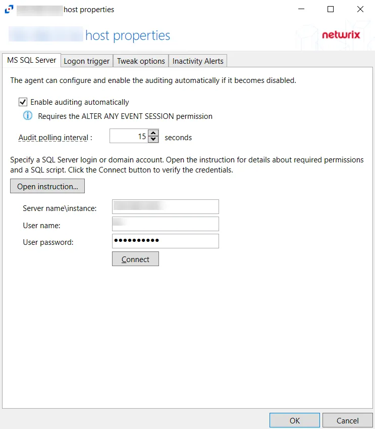 MS SQL Server Tab