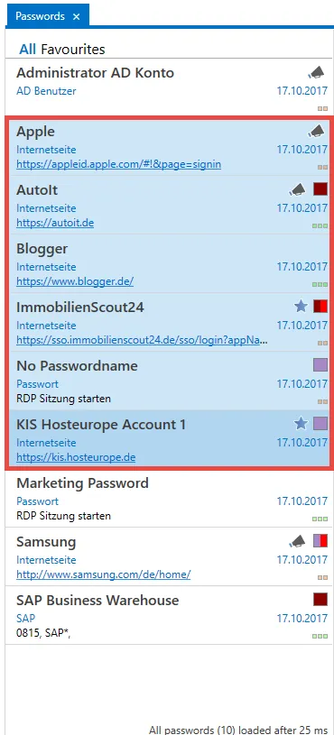 password list