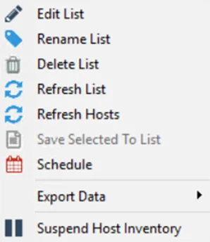 Host List Node options