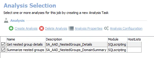 Analysis tasks for AAD_NestedGroups Job