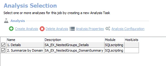Analysis Tasks for the AD_NestedGroups Job