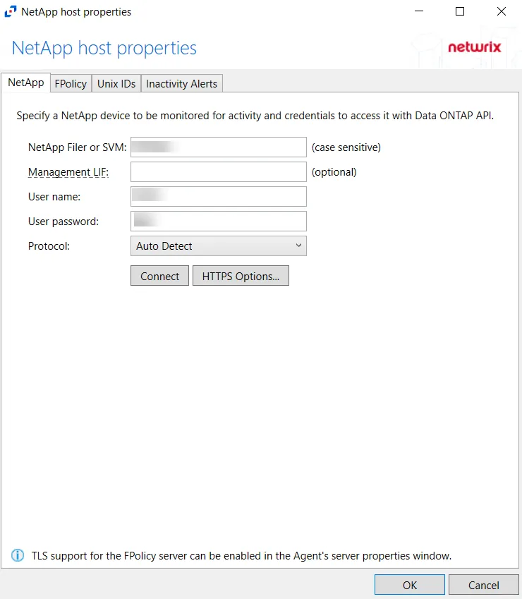 Host Properties NetApp Tab