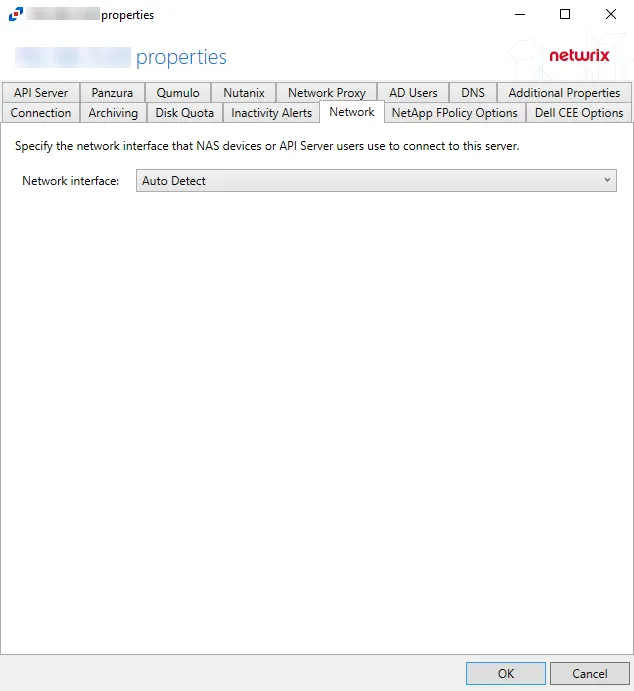 Agent Properties - Network Tab