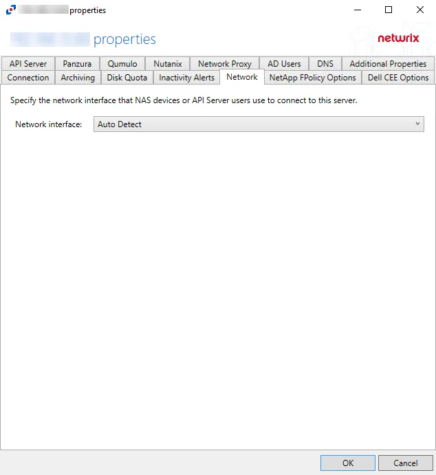 Agent Properties - Network Tab