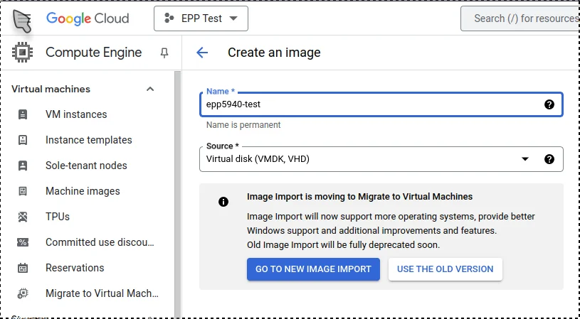 New Image Import