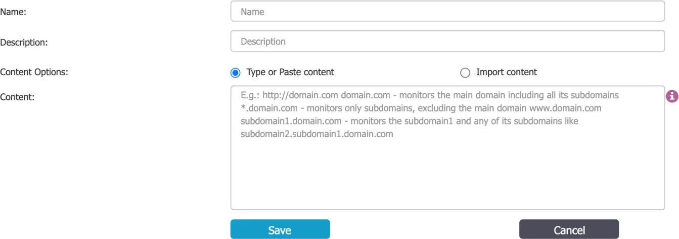  Creating a new URL category
