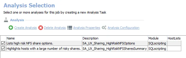 Analysis Tasks for the UX_NFS Job
