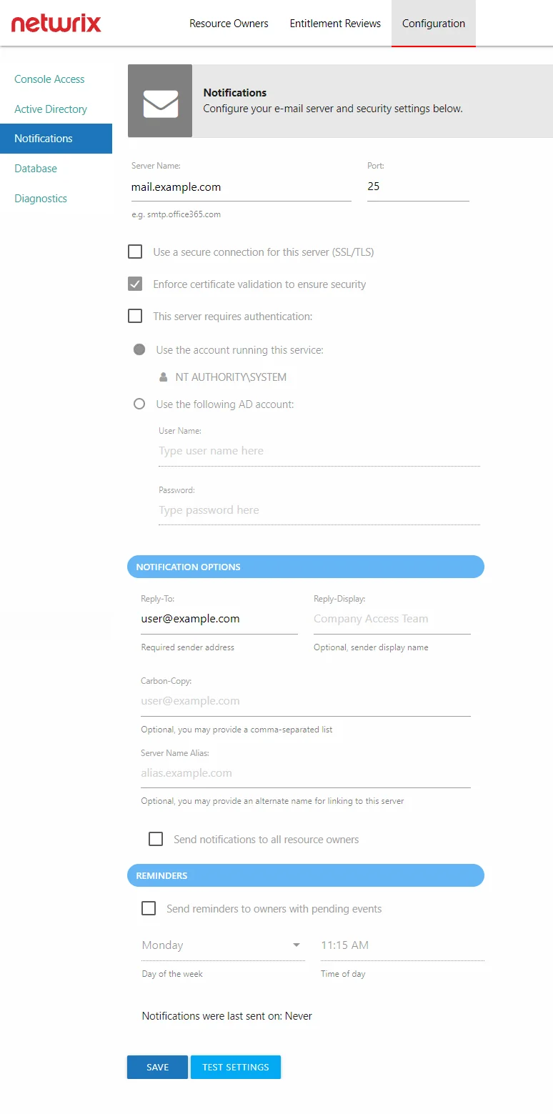 Notifications Page