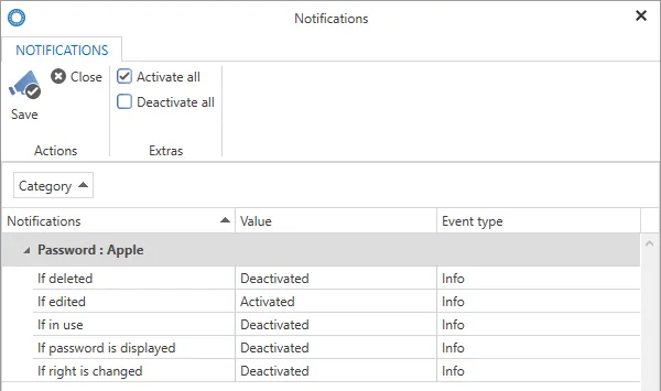 Manual configuration of notifications