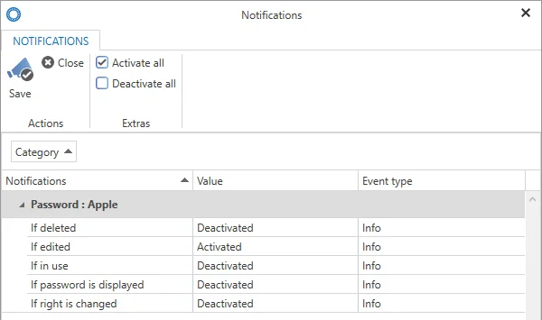 Manual configuration of notifications