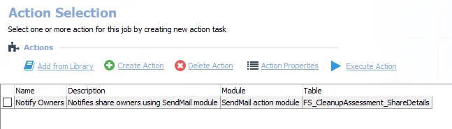 Action Tasks for the FS_NotifyOwners Job