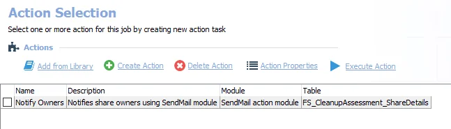 Action Tasks for the FS_NotifyOwners Job
