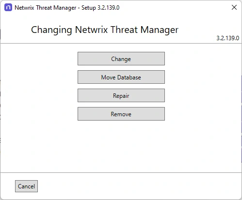 Netwrix Threat Manager installer — Move Database option