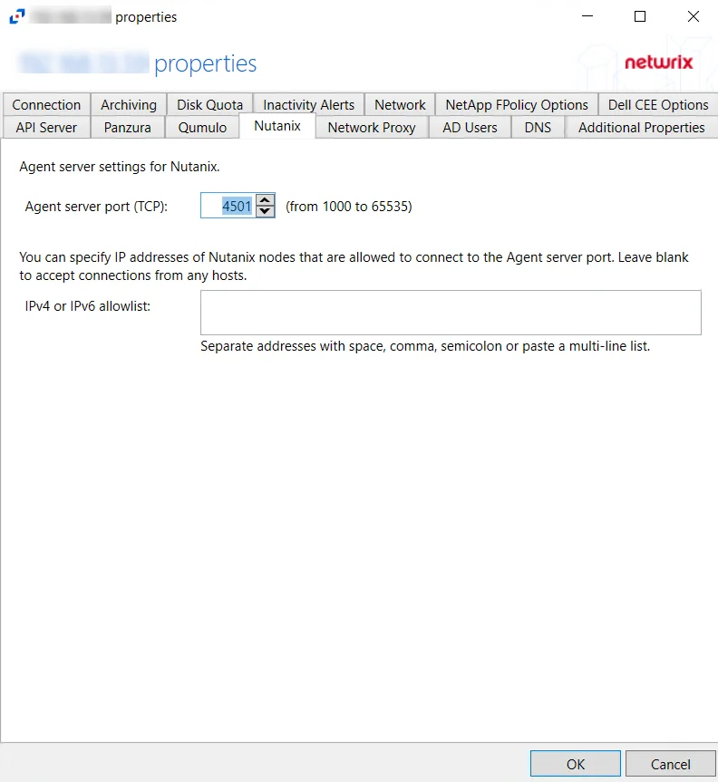 Agent Properties - Nutanix