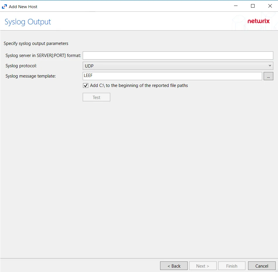 Syslog Output