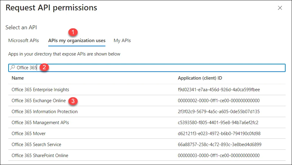 Office 365 Exchange Online API