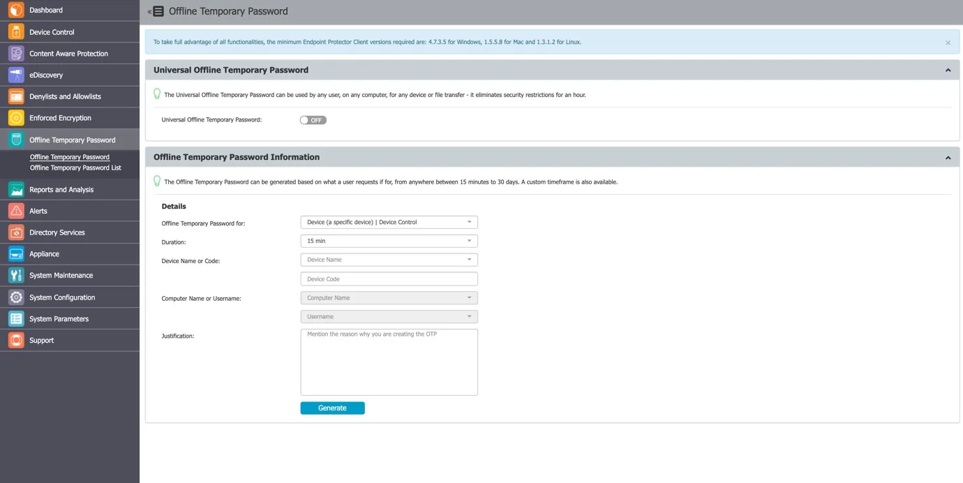 Generating the Oﬄine Temporary Password