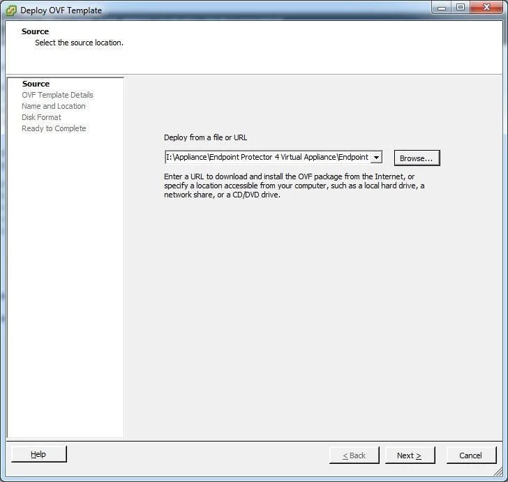 Selecting the Source Location