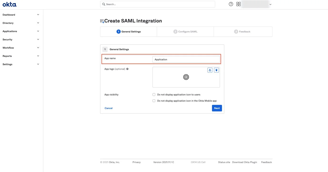 Create SAML Intergration