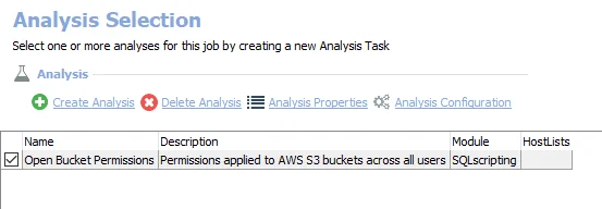 Analysis Task for the AWS_OpenBuckets Job