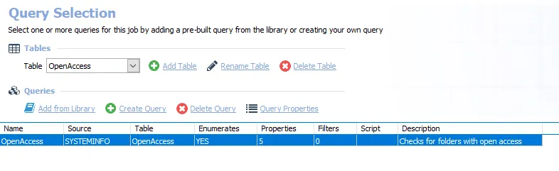 Queries for the SG_OpenFolders Job