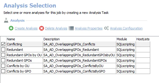 Analysis Tasks for the AD_OverlappingGPOs Job