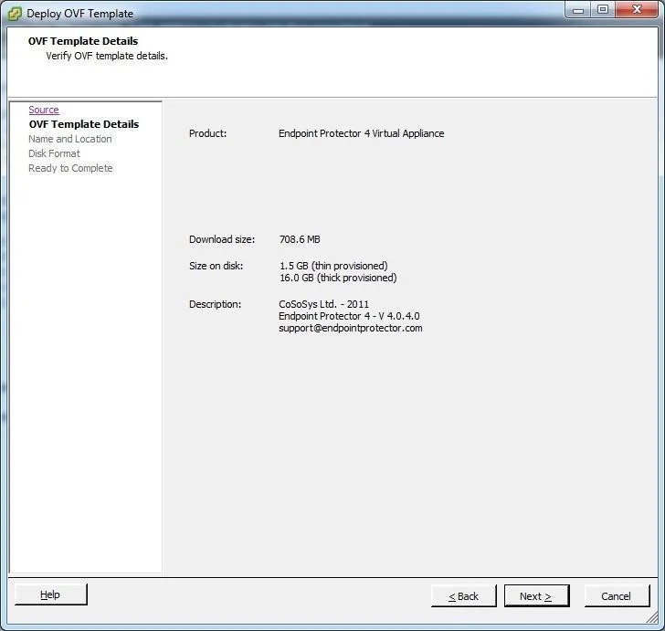 Checking the OVF Template Details 