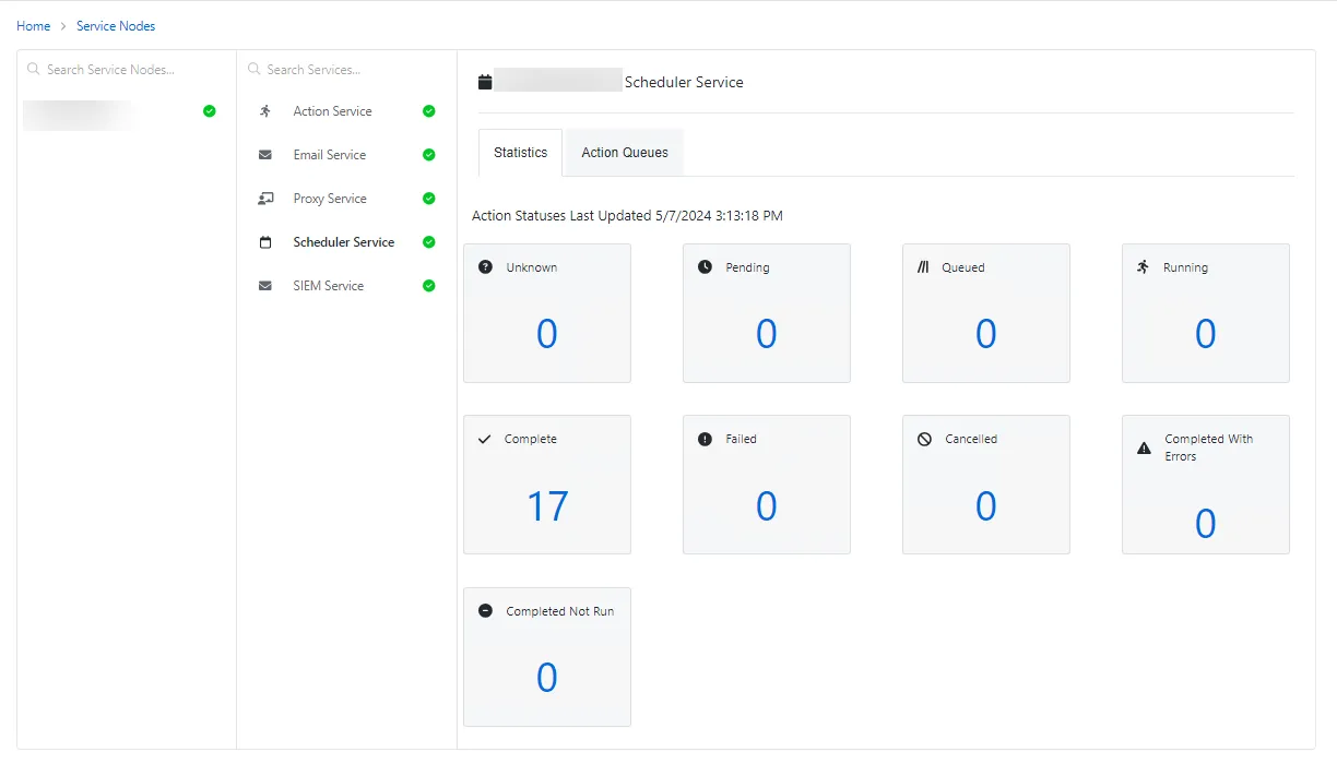 Scheduler service Page