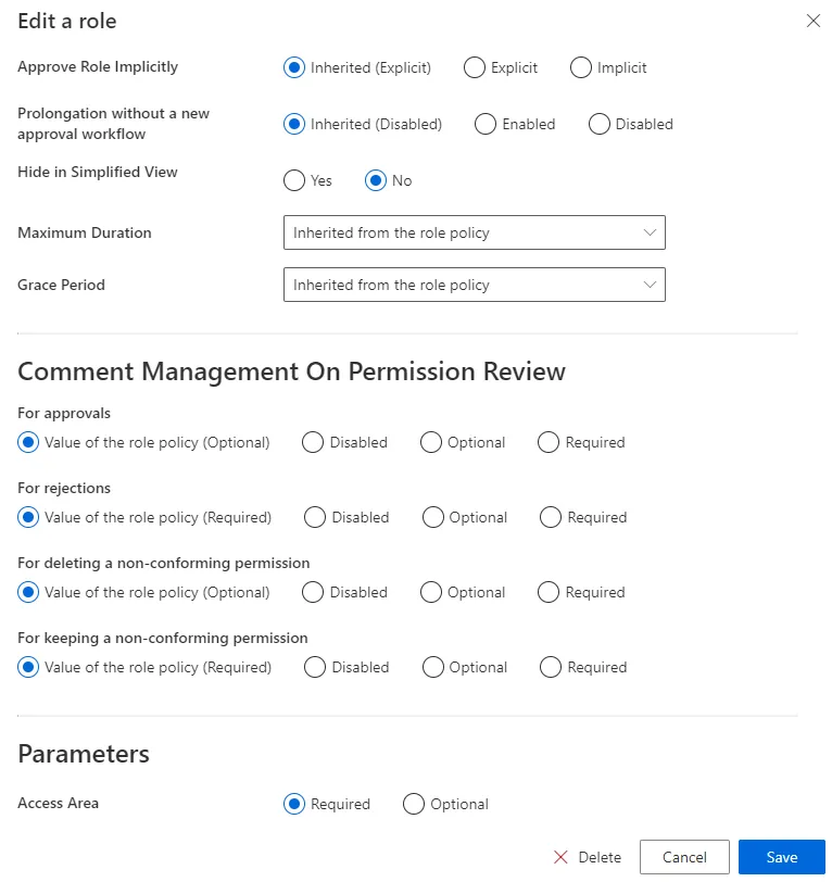Example - Role Parameter Required