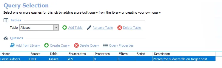 Queries for the UX_ParseSudoers Job