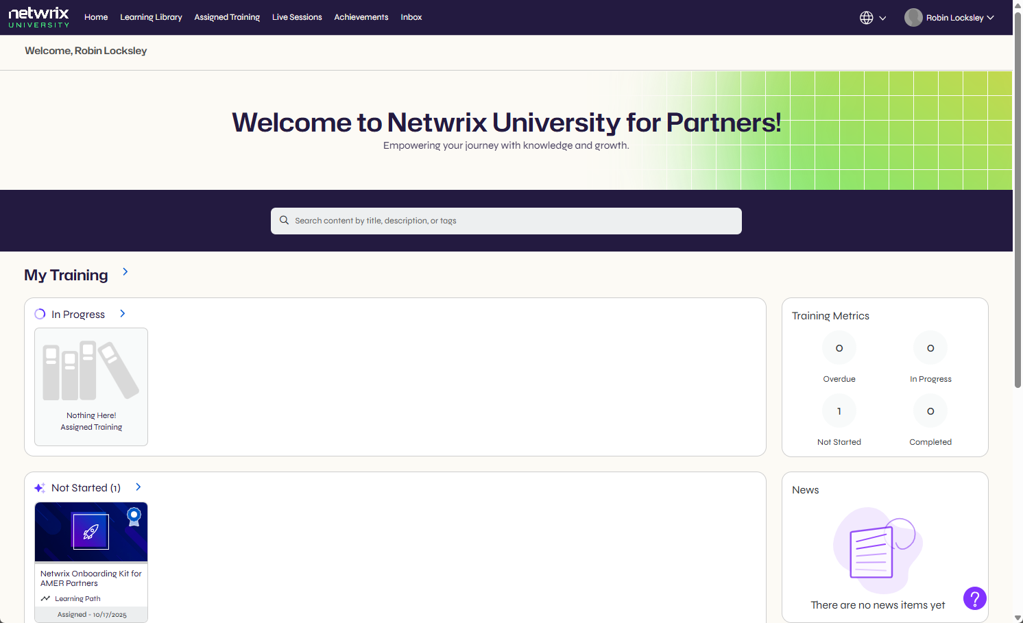 Netwrix University Dashboard
