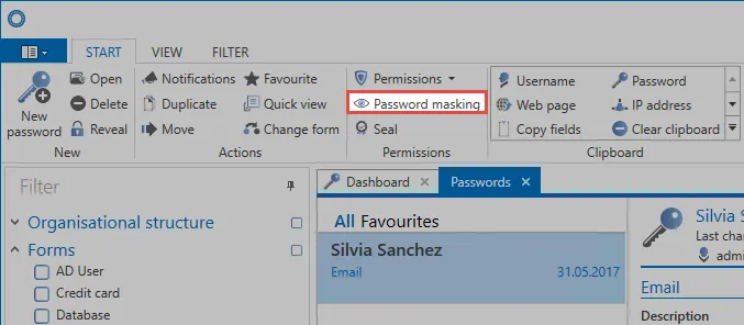 button password masking
