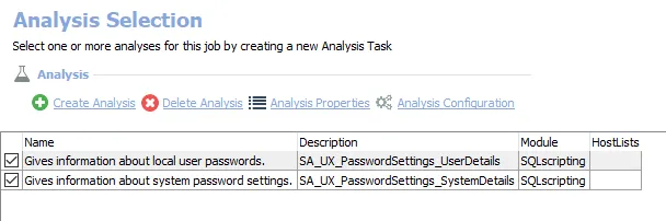 Analysis Tasks for the UX_PasswordSettings Job