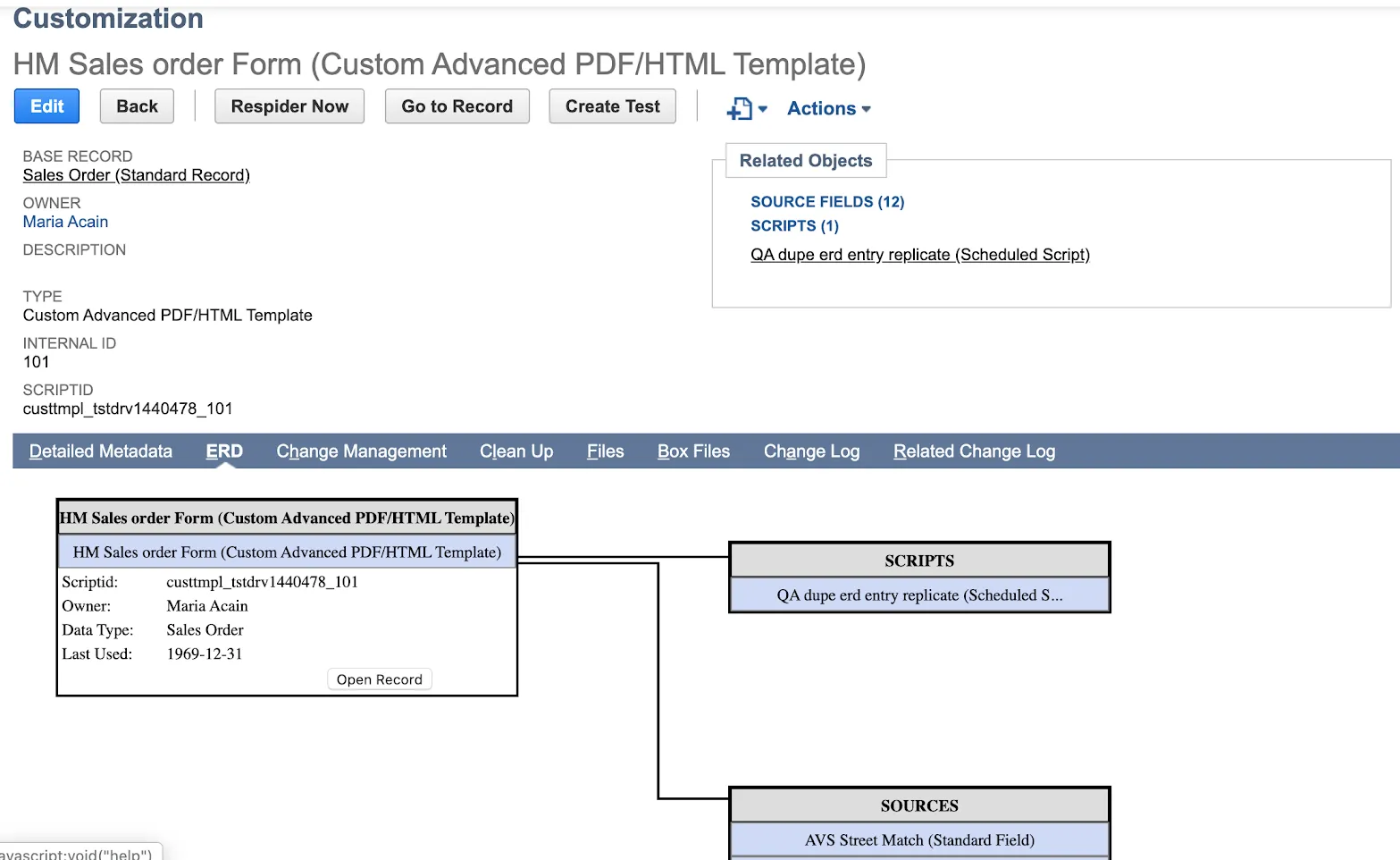 Example PDF/HTML customization referenced by a script