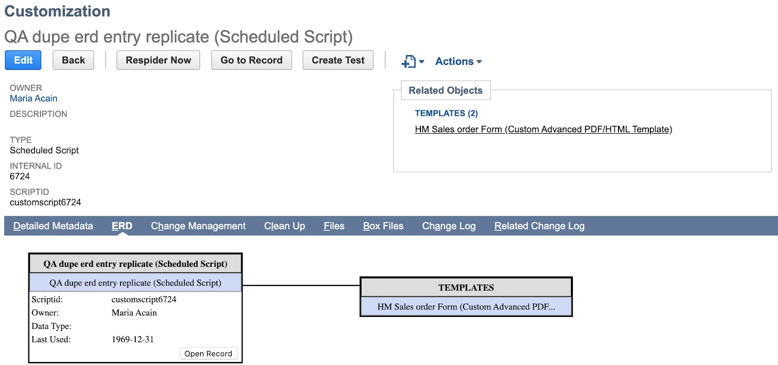 Example of Script referencing an Advanced PDF/HTML template
