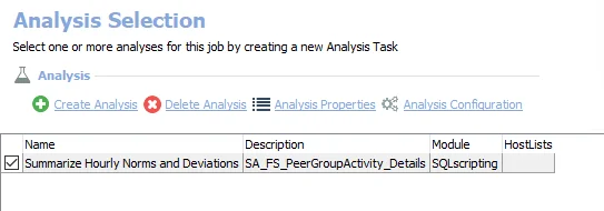 Analysis Tasks for the FS_PeerGroupActivity Job