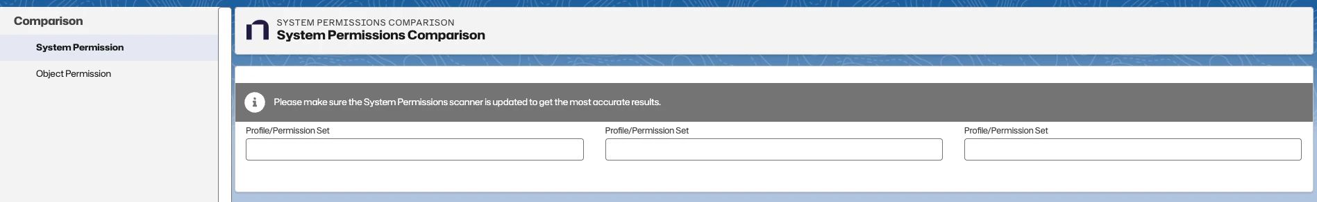 Open the Profile / Permission Comparison