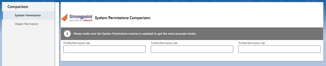 Open the Profile / Permission Comparison