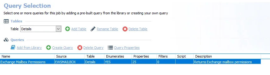 Queries for the EX_Perms Job