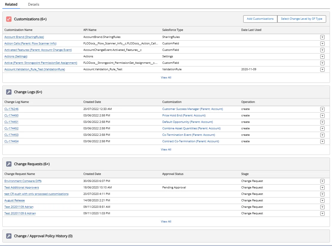 Policy Related tab