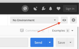 Postman eye icon in upper-right corner