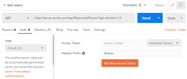 Postman: Authorization (Combined Request)